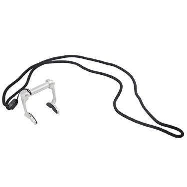 Imagem de QANYEGN Clipe de nariz para mergulho livre, braçadeira nasal de silicone com alça, plugues de clipe de nariz de natação para treinamento de iniciantes de mergulho (Prata)