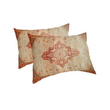 Imagem de Conjunto de 2 fronhas queen boêmias vintage, macias e respiráveis com fecho de envelope, fronhas decorativas para cama, sofá, poltrona, abstrato, étnico, tribal, geométrico, 2 unidades, 50,8 x 76,2 cm