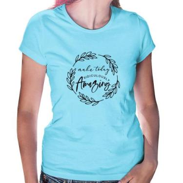 Imagem de Baby Look Make Today Amazing - Foca na Moda, Azul bebê, M