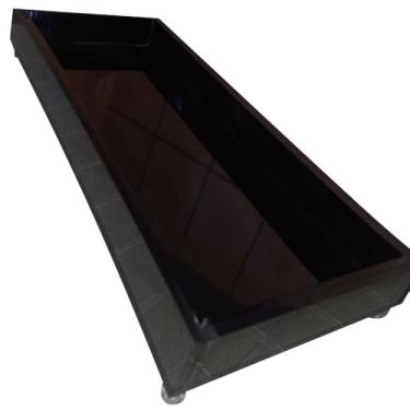 Imagem de Bandeja Decorativa Vidro Quadrada Espelhada Lavabo Sala Retangular 11x30cm (Preto)