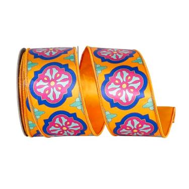 Imagem de Reliant Ribbon Fita de borda com fio Mosaic Villa Deluxe, tangerina