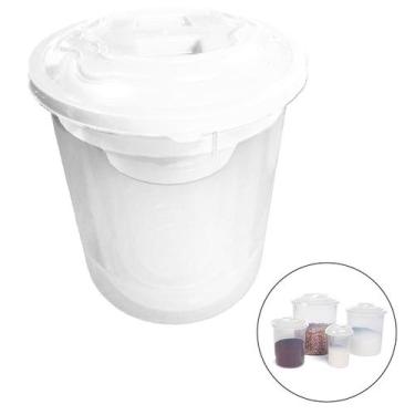 Imagem de Kit 4 Pote Organizadores Redondo para Guardar Mantimentos Branco - MB