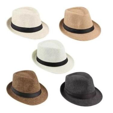 Imagem de Chapéu Estilo Malandrinho FEDORA PAMANA adulto - oem, Caramelo
