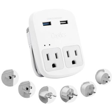 Imagem de Ceptics Kit adaptador de viagem mais seguro, USB duplo para iPhone, carregadores, telefones celulares, laptop, perfeito para viajantes – 3,6 A com Qc. 3.0 carrega mais rápido