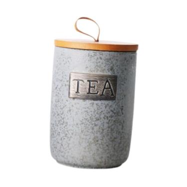 Imagem de ＫＬＫＣＭＳ Lata de chá de vasilha de café, decorativa, chá de armazenamento de chá de pêlo de pêlo de biscoito de biscoito para lanches de porca de especiarias, Chá