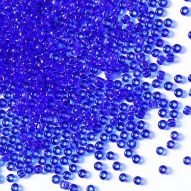 Imagem de Contas de semente azul real de 4 mm para fabricação de joias 200 gramas cerca de 3380 peças, 6/0 contas de vidro para fazer brincos, pulseiras, pingentes, joias de cintura, contas de sementes