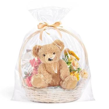 Imagem de Liwidon 20 peças - Sacos grandes de celofane 76 x 101 cm, sacos de presente de celofane transparente