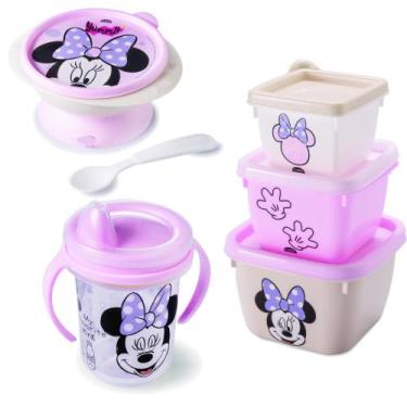Imagem de Kit 5 Peças Pote Conect, Tigela, Copo Minnie - plasutil