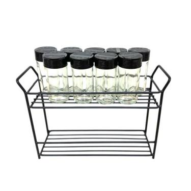 Imagem de Pote Tempero e Condimentos Kit C/ 9 Un com Suporte Gourmet - Bruartt