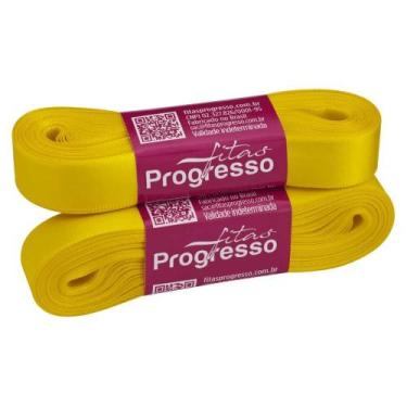 Imagem de Fita de Cetim Progresso 15mm - Nº 3 c/ 10 metros - Amarelo Gema