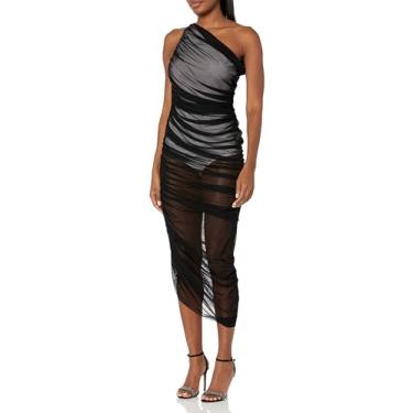 Imagem de Norma Kamali Vestido feminino Diana, Preto/Branca de Neve, M