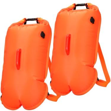 Imagem de Seenelling Pacote com 2 boias de natação, bolhas de natação de 28 litros, boia de reboque altamente visível com cinto ajustável bolsa seca impermeável para nadadores em águas abertas, triatletas, trem