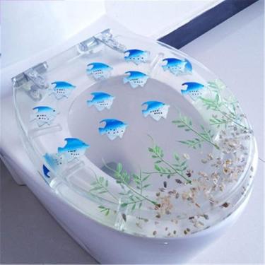 Imagem de Assento De Vaso Sanitário De Resina Espessa Tampa De Vaso Sanitário Antibacteriana Ferrugem Lentamente Fechada Dobradiça Macia Cor Muda Fácil De Instalar Fácil De Limpar Forma U/v, C