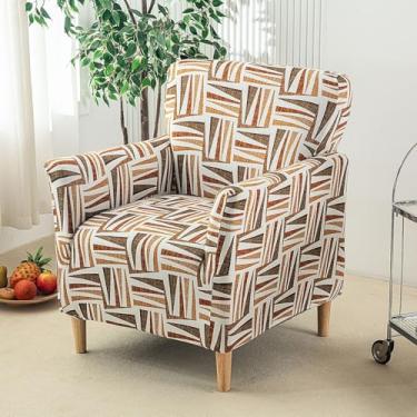 Imagem de WMLTZFUS Capas de cadeira Wingback estampadas com braços, protetores elásticos macios, protetor de móveis fácil de instalar para escritório e casa - Tipo 09||Tamanho regular