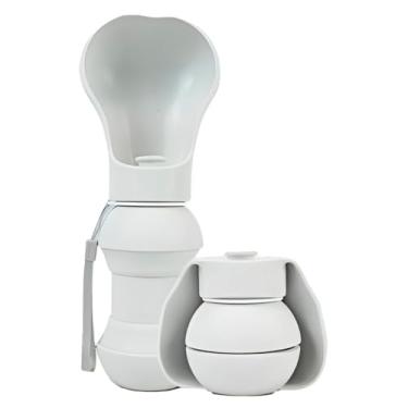 Imagem de Garrafa Pet Bebedouro Portátil, Água Para Passeios Viagem Cães Gatos Coelho Animais Anti Vazamento Com Trava De Segurança, Silicone 300 ML, Hidratação PETS