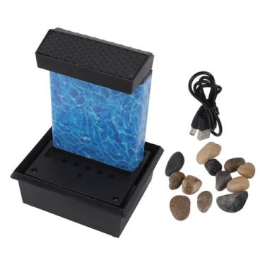 Imagem de Fonte de água interna com luzes LEDs Fonte da cachoeira iluminada Combatinha de mesa USB Decorativa Rajamento de escritório em casa Plástico 11.5x10x16.7cm