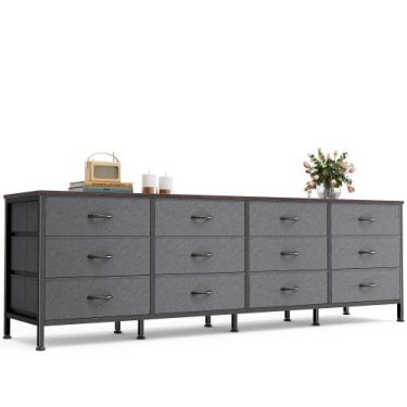 Imagem de Cômoda Huuger 180 cm com 12 gavetas para quarto com suporte de TV