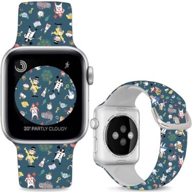 Imagem de Sjiangqiao Pulseiras de silicone macio compatíveis com Apple Watch de 38 mm, 40 mm, 41 mm e 42 mm (série 10), iWatch SE/SE2, pulseiras esportivas de substituição compatíveis com iWatch séries 10, 9, 8