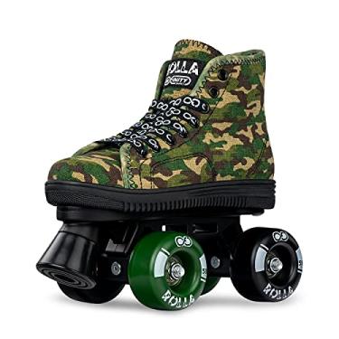 Imagem de Crazy Skates Patins Rolla para meninos e meninas - estilo tênis infantil Quad Skates Camo (Tamanho: US Mens 3,5 | EUA Ladies 4 | EU 35)