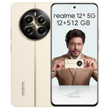 Imagem de Smartphone Realme 12+ 5G, 12GB de RAM 512GB de ROM Tela de 6.67" AMOLED 120Hz 5000mAh, Dimensity 7050 6nm, Android 14, Carga Rápida de 76W, Leitor de Impressão Digital, NFC, Alto-falantes Duplos Beige