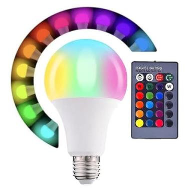 Imagem de Lâmpada Led Rgb 16 Cores 10w E27 Com Controle Remoto