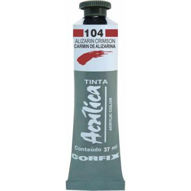 Imagem de Tinta Acrílica 37ml 104 Alizarim Crimson Corfix, 104 - ALIZARIN CRIMSO