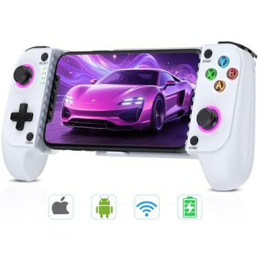 Imagem de AIfasterfly Mobile Game Controller Wireless Phone Controller for iPhone/Android, Hall Effect Gaming Controller, Support Phone Case, Suitable for Steam Link, Roblox, Call of Duty & More, White