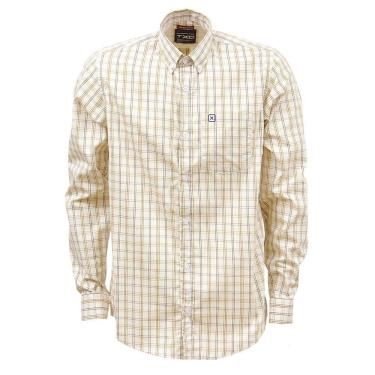 Imagem de Camisa Xadrez Masculina Bege Manga Longa TXC 38270