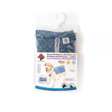 Imagem de Roupa Pós Cirúrgica Castração Macho Duo Dry Azul Pet Med - Tam. 14