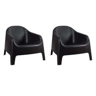 Imagem de Kit 2 Cadeiras poltrona para jardim varanda Skarpo Preto