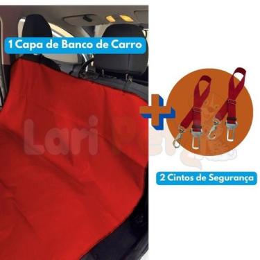 Imagem de Kit Capa Impermeável para Banco de Carro + 2 Cintos de Segurança para 