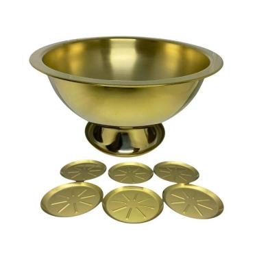 Imagem de Kit Festa Champanheira e Porta Copos Fineza - Aço Inox