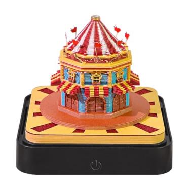 Imagem de VBESTLIFE Calendário 3D 2026, Calendário da Mesa do Horário, Rasgar o Bloco de Memorando 3D, Escultura de Papel de Circo No Bloco Criativo para o Aniversário de Natal