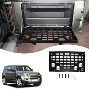 Imagem de Rack de armazenamento de mesa de porta traseira de metal dobrável para peças de carro Land Rover Defender 2020-2021