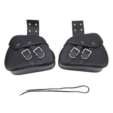 Imagem de aqxreight Motocicletas Seldes de Couro Sacos Laterais 16L de Grande Capacidade Storage de Ajuste Universal Com Corda Ajustável para a Maioria das Motocicletas