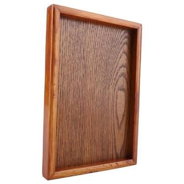 Imagem de GLOGLOW Bandeja de chá de Madeira que Serve Prato Anti, Pratos, Leve e Portátil, Estilo Elegante e Simples, Pode Ser Usado para chá, café, Lanches, Xícara de água e Bebidas, Superfície Lisa, Fácil