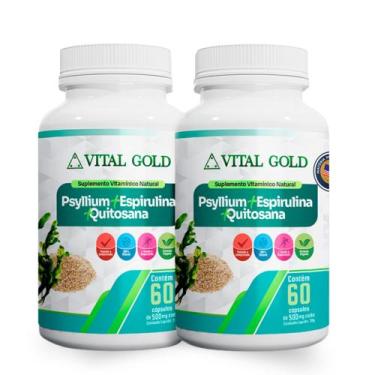 Imagem de PSYLLIUM + ESPIRULINA + QUITOSANA - 500mg (60 Cápsulas) VITAL GOLD, 02
