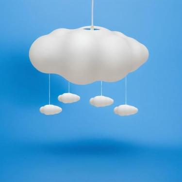 Imagem de Luminária Pendente Infantil Nuvem Tempestade | Decoração Quarto Bebê | Bivolt
