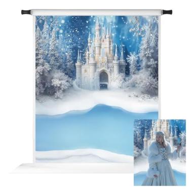 Imagem de Kate Pano de fundo de castelo de gelo de inverno para crianças, fadas, skate, decoração de festa, adereços de cabine fotográfica, 2,4 x 3 m