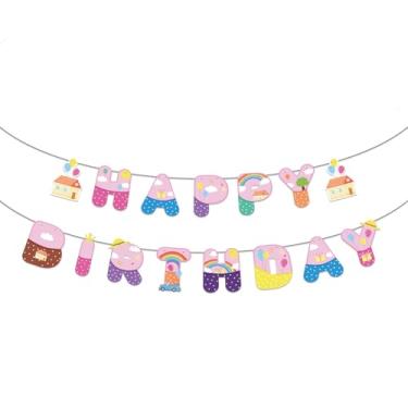 Imagem de Faixa Aniversário Porco, Decoração Faixa Feliz Aniversário Porco Fofo e Cenário Fotográfico para Festa Temática Chá Bebê