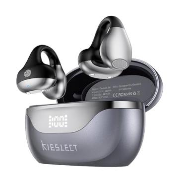 Imagem de Kieslect Fones de ouvido abertos – excelente som surround 3D, tradução IA (por Google e Microsoft), suporte ChatGPT, tempo de reprodução 6H + capa 30H, carregamento rápido <1h, ultraleve
