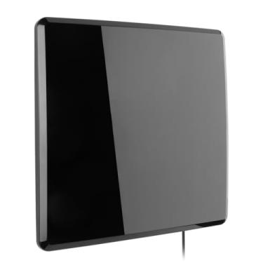 Imagem de One for All Antena plana interna amplificada A715438A07-00001 HDTV 1080p com várias direções, alcance de 80 km e indicador de nível de sinal - Cabo coaxial de 1,52 metros - Preto