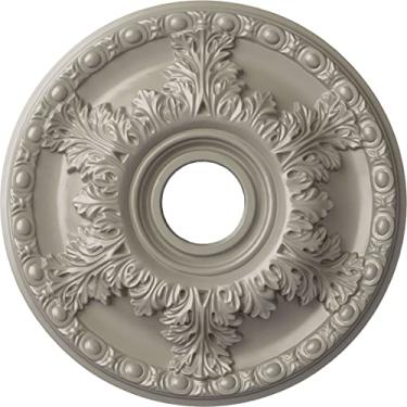 Imagem de Ekena Millwork Medalhão de teto CM18GAPWS Granada, branco pérola