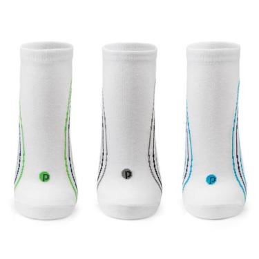 Imagem de Meia Puket Sapatilha Tripack, Branco, 40/44