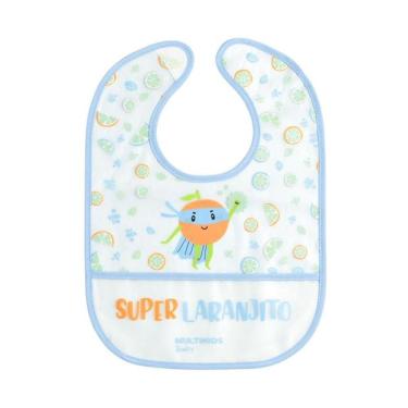 Imagem de Babador Azul Yum Impermeável Com Bolso Coletor De Migalhas