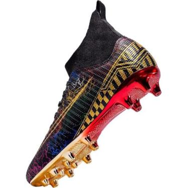 Imagem de Tênis de futebol masculinos de futebol com pontas longas, couro e borr