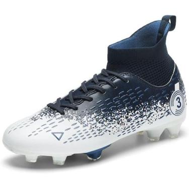 Imagem de Tênis de futebol masculinos de futebol com pontas longas, couro e borr