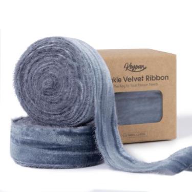 Imagem de Teclado de fita de veludo Dusty Blue 2 rolos 1" x 5,5 m - Keypan