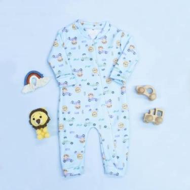 Imagem de Macacão de Soft Bebê com Zíper Gola a Pé Facilita Trocas e Mantém Quen