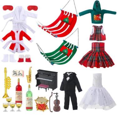Imagem de Conjunto de roupas para bonecas Ceenna, 32 peças, acessórios de Natal